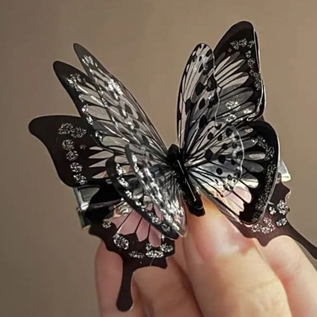 Butterfly Hair Clip - 02# - Black / One Size