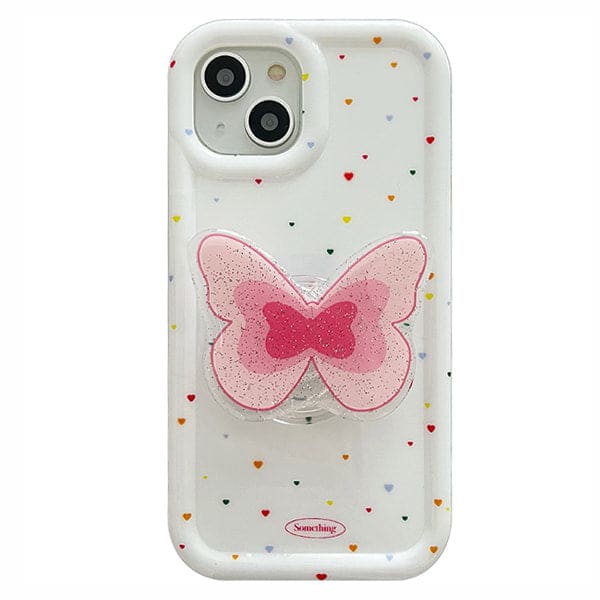 Butterfly Heart iPhone Case - iPhone 11 / White/pink