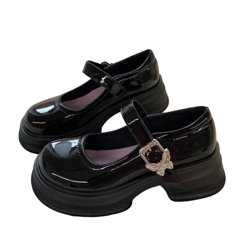 Butterfly Mary Jane Heels - EU35 (US5.0) / Black - Shoes