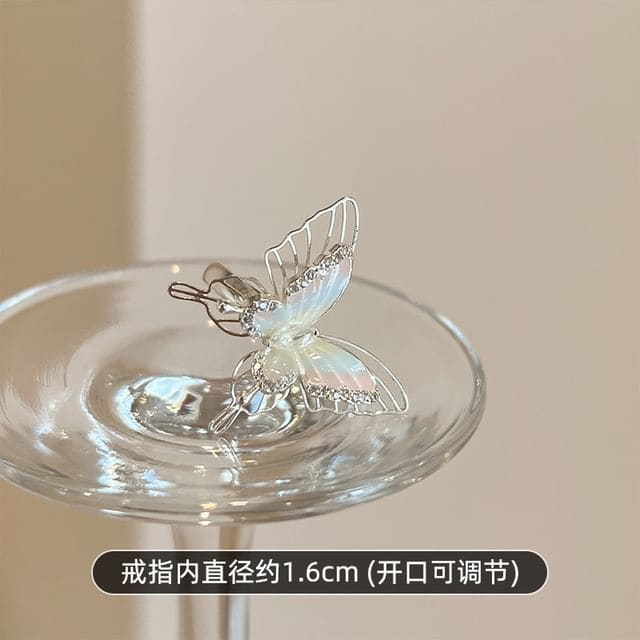 Butterfly Open Bangle / Ring / Necklace - Ring - Silver