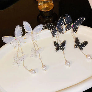 Kawaii Aesthetic Y2K Cute Fairy Butterfly Pearl Earrings MK Kawaii Store