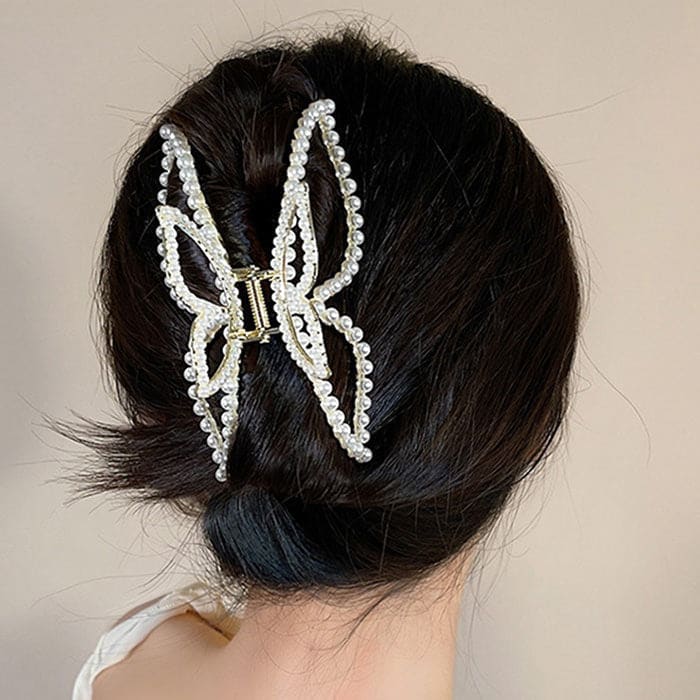 Butterfly Pearl Hair Claw - Standart - Other