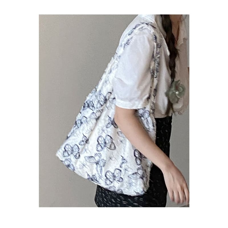 Butterfly Print Fabric Tote Bag