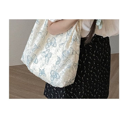 Butterfly Print Fabric Tote Bag