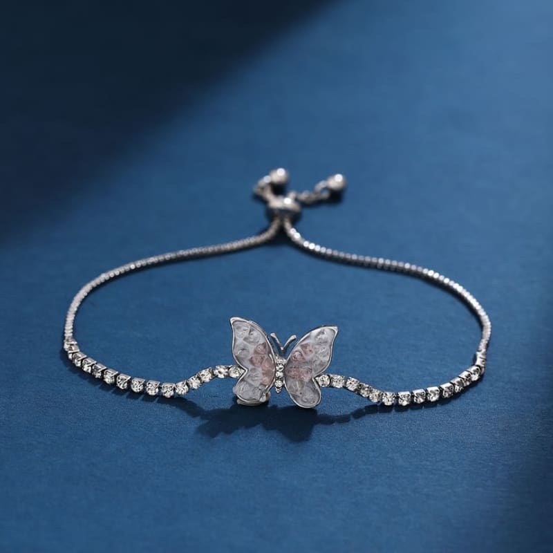 Butterfly Rhinestone Alloy Bracelet