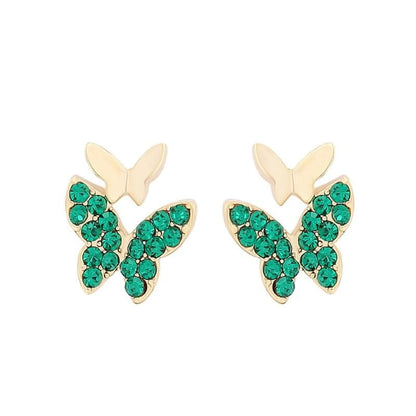 Butterfly Rhinestone Alloy Drop Earring