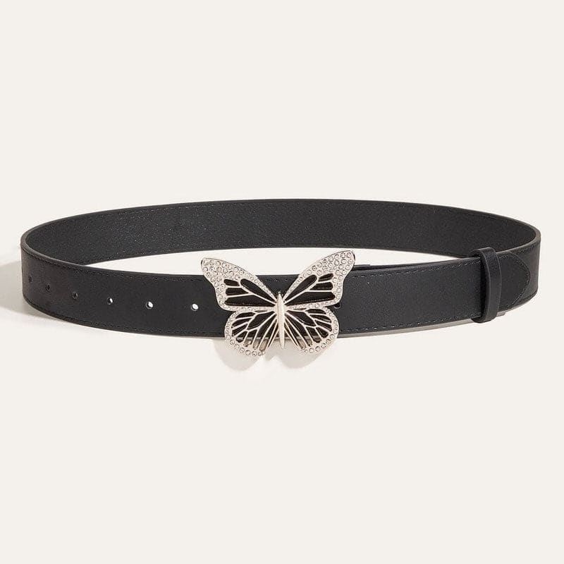 Butterfly Rhinestone Buckle Belt - Belts