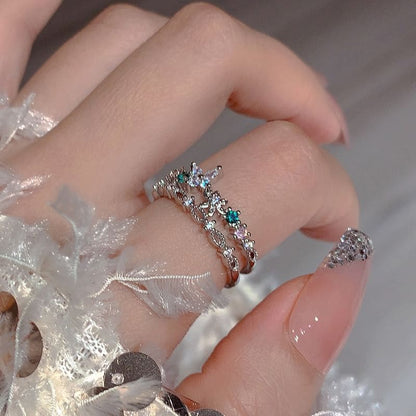 Butterfly Rhinestone Layered Ring