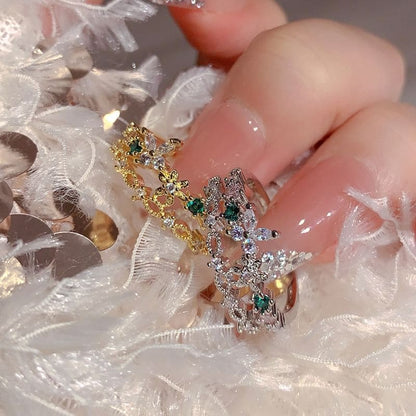 Butterfly Rhinestone Layered Ring