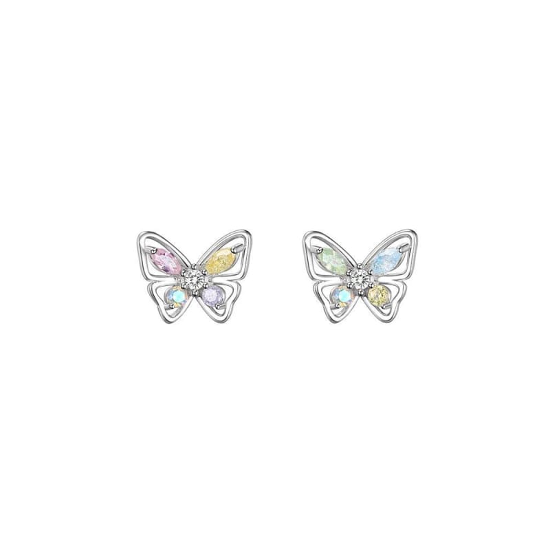 Butterfly Rhinestone Sterling Silver Earring