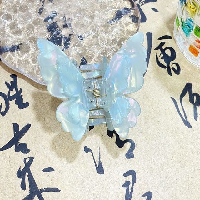 Butterfly Ribbon Hair Claw Clip - Green / One Size