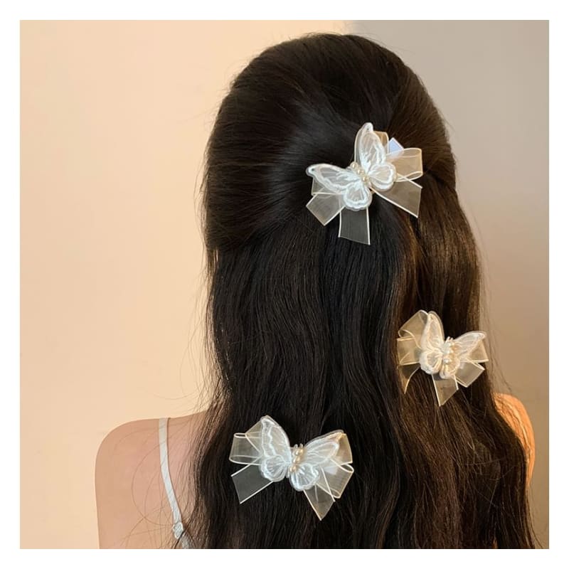 Butterfly Ribbon Mesh Hair Clip