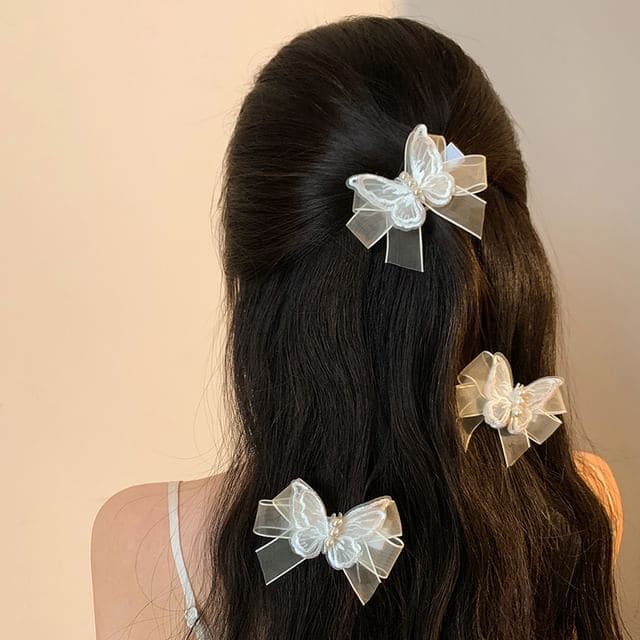 Butterfly Ribbon Mesh Hair Clip