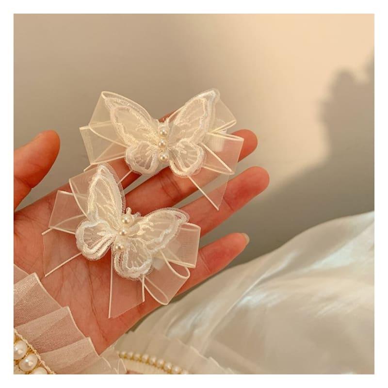 Butterfly Ribbon Mesh Hair Clip