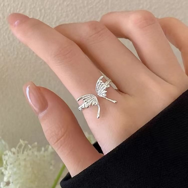 Butterfly S925 Sterling Silver Open Ring