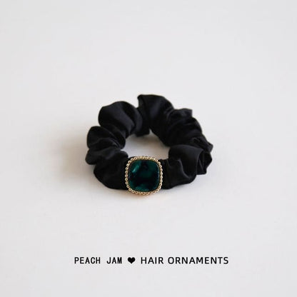 Button Hair Tie - Dark Green / One Size