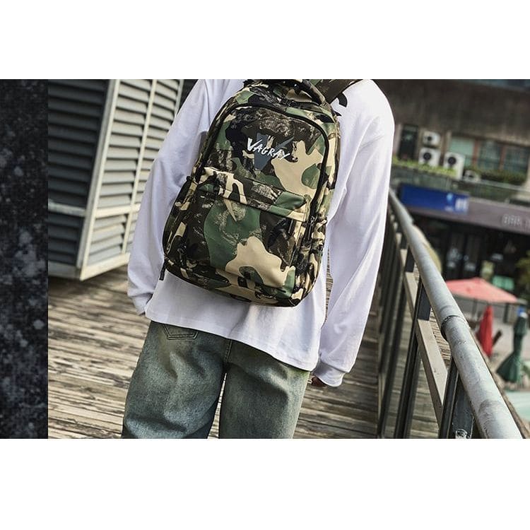 Camo Nylon Backpack