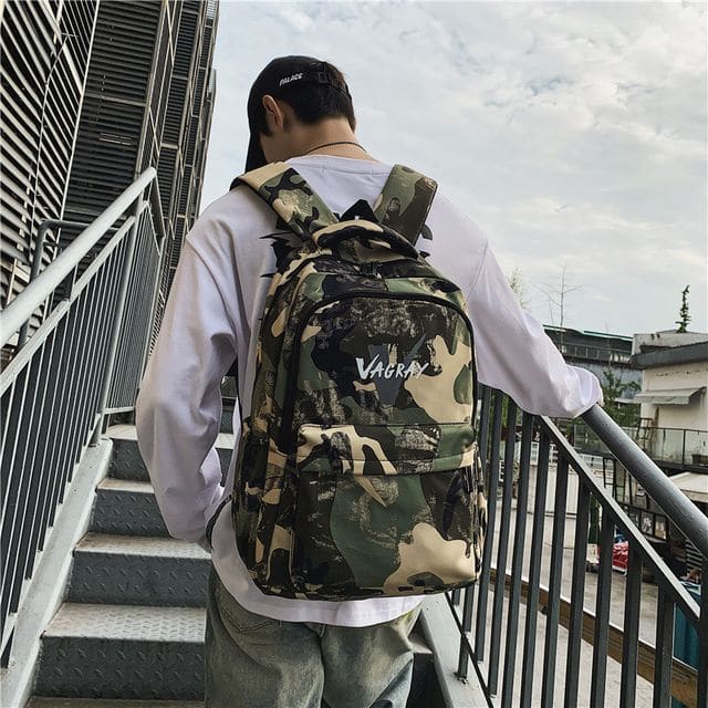 Camo Nylon Backpack