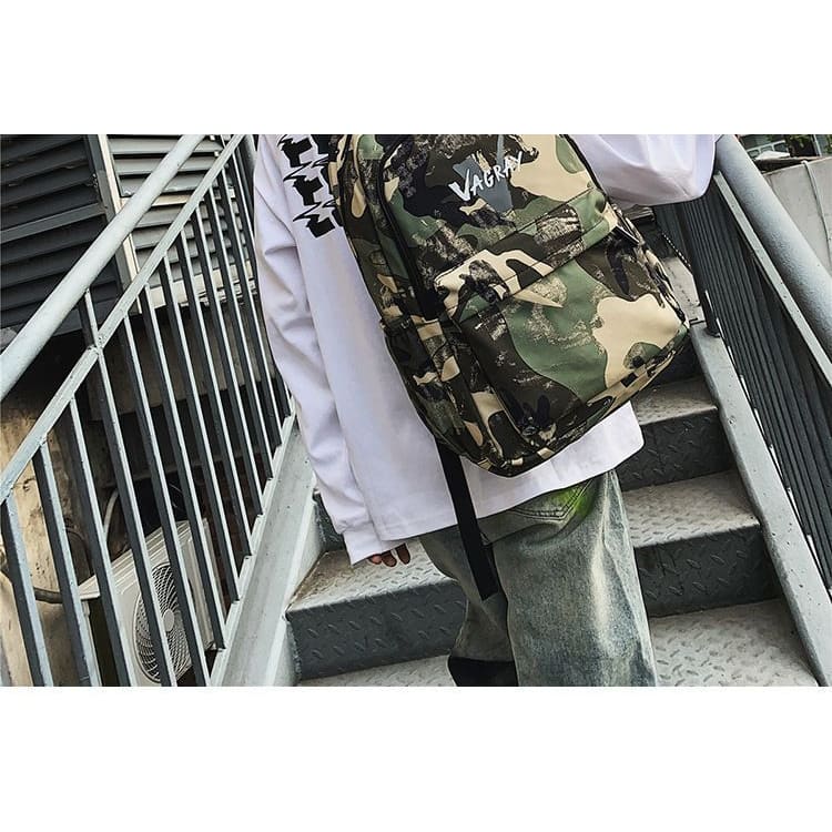 Camo Nylon Backpack