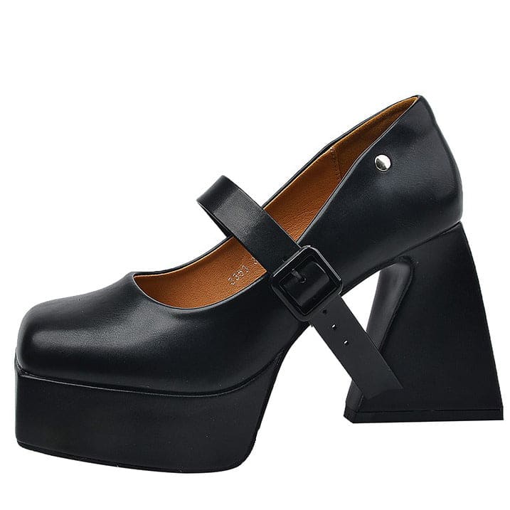 Campus Platform Mary Janes Heels - EU34 (US4.0) / Black