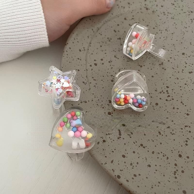 Candy Beads Clear Rings - ring