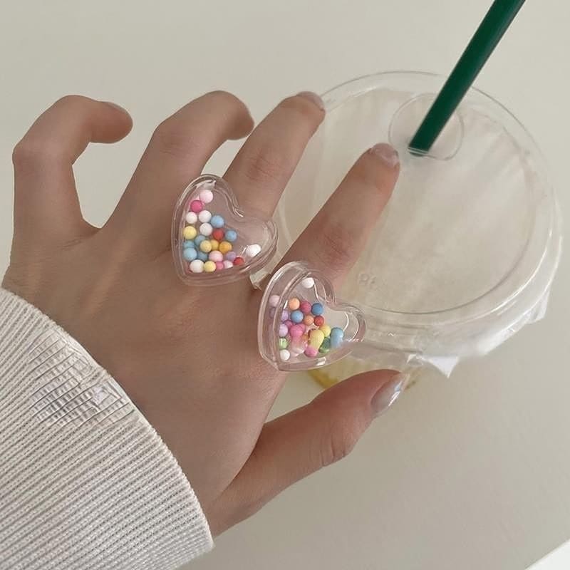 Candy Beads Clear Rings - ring