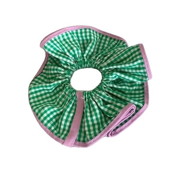 Candy Plaid Scrunchie - Green - Other