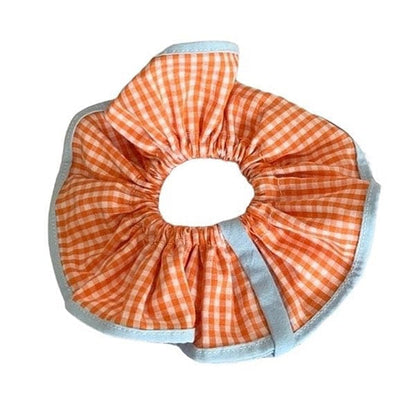 Candy Plaid Scrunchie - Orange - Other