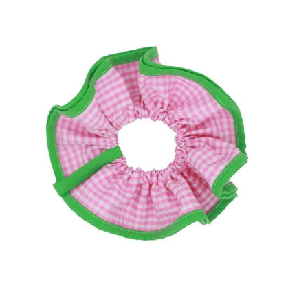 Candy Plaid Scrunchie - Pink - Other