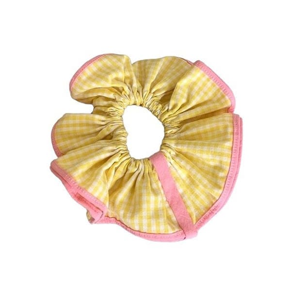 Candy Plaid Scrunchie - Yellow - Other