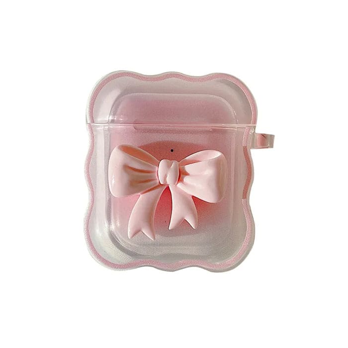 Candy Wave Bow AirPods Case - Airpods 1/2 / Pink - AirPods