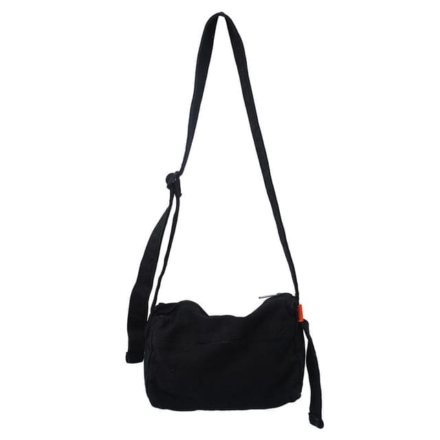 Canvas Crossbody Bag - Black / One Size