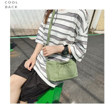 Canvas Plain Hobo Bag