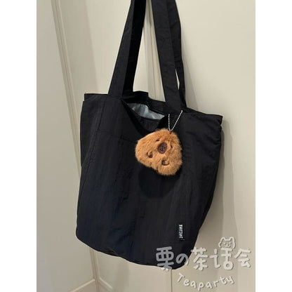 Canvas Plain Tote Bag / Bag Charm / Set - With Capybara