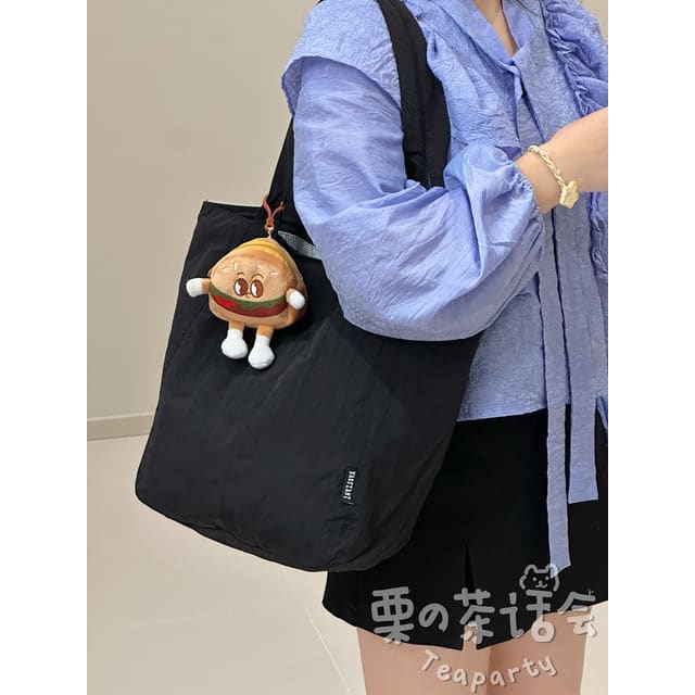 Canvas Plain Tote Bag / Bag Charm / Set - With Hamburger