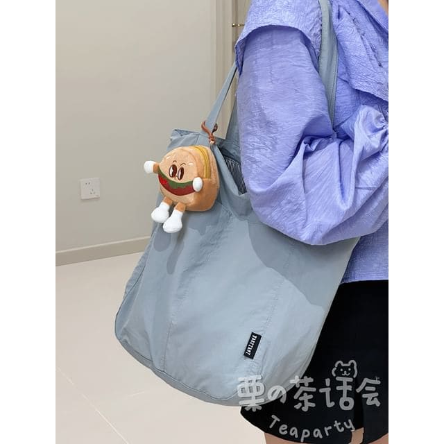 Canvas Plain Tote Bag / Bag Charm / Set - With Hamburger