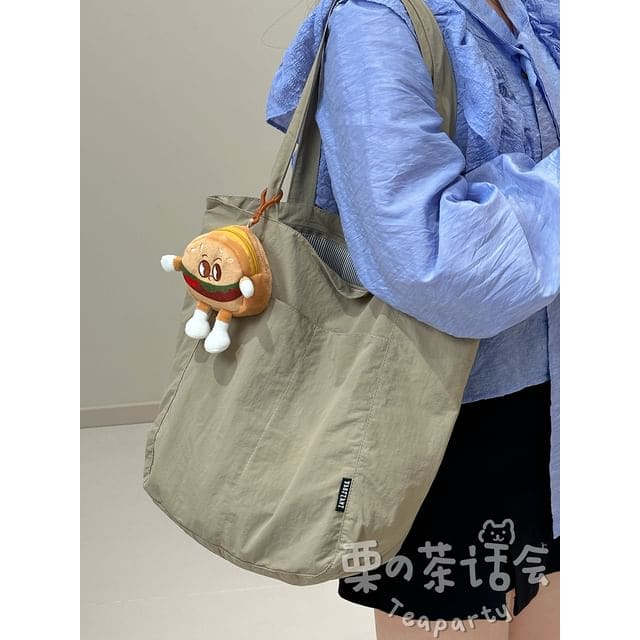 Canvas Plain Tote Bag / Bag Charm / Set - With Hamburger