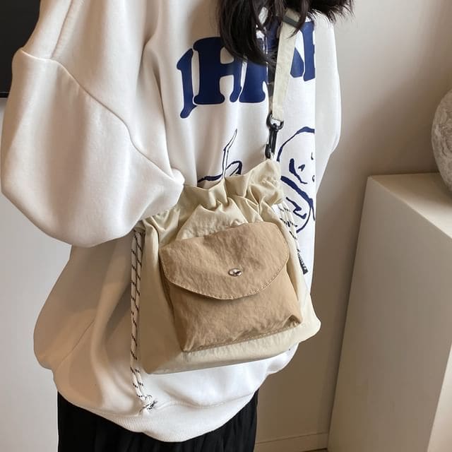 Canvas Two Tone Bucket Bag