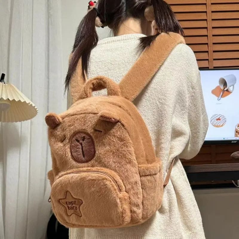 Kawaii Aesthetic Y2K Cute Fairy Capybara Plush Backpack MK Kawaii Store