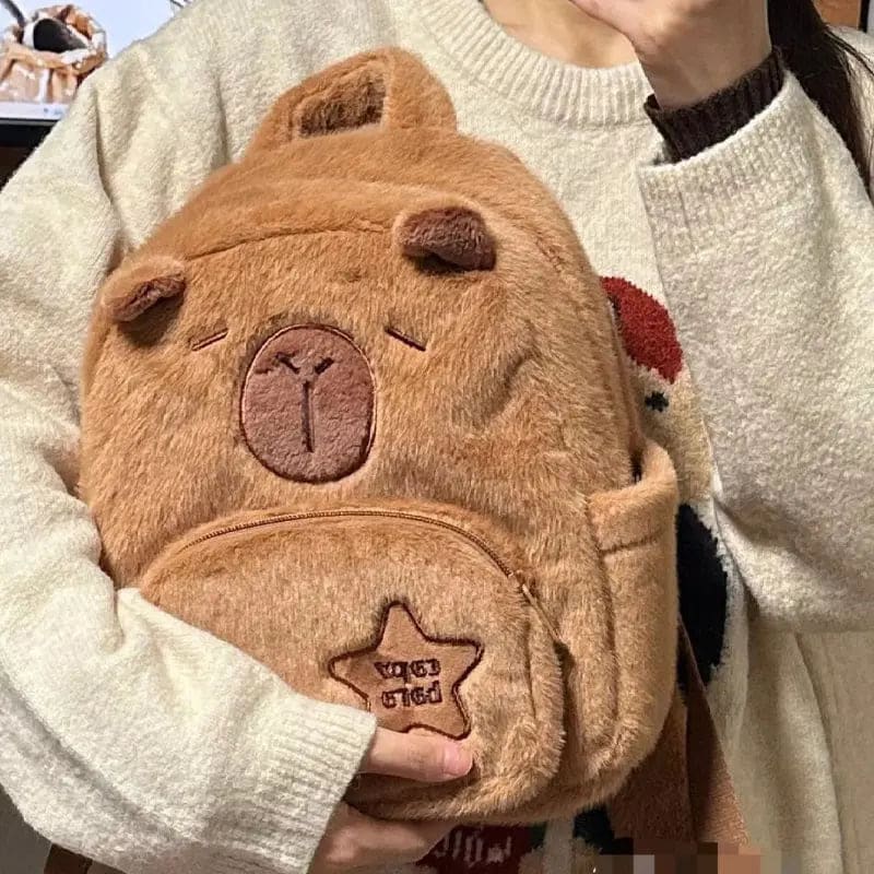 Kawaii Aesthetic Y2K Cute Fairy Capybara Plush Backpack MK Kawaii Store