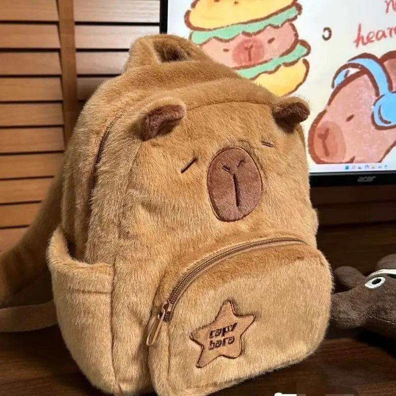 Kawaii Aesthetic Y2K Cute Fairy Capybara Plush Backpack MK Kawaii Store