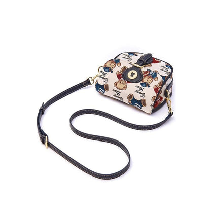 Cartoon Bear Print Crossbody Bag