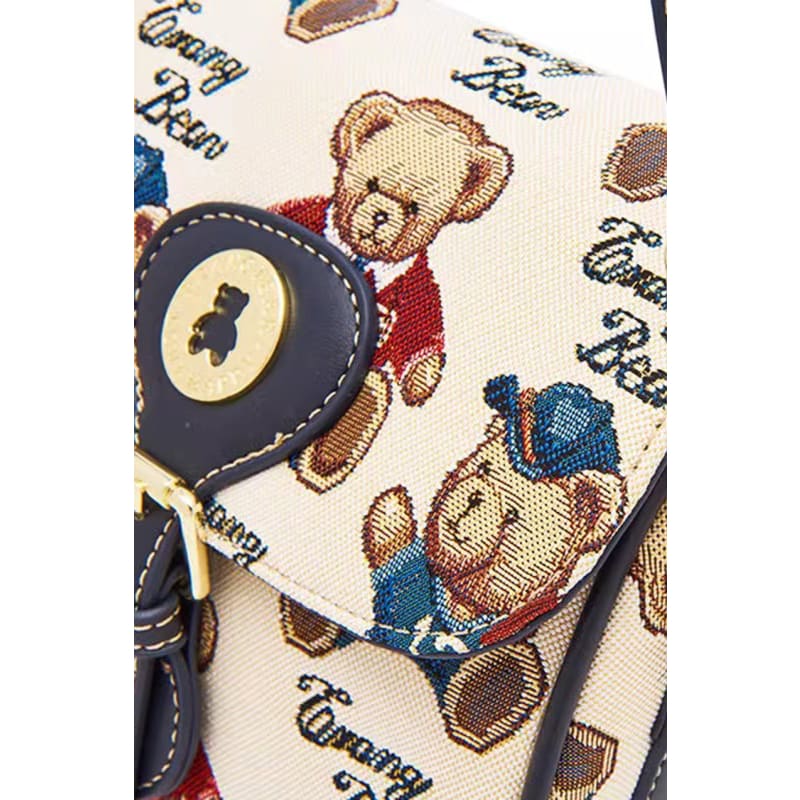 Cartoon Bear Print Crossbody Bag