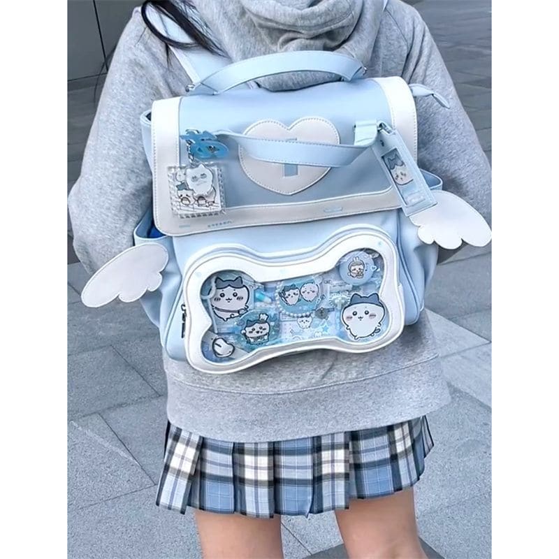 Cartoon Blue Pain Backpack - Blue