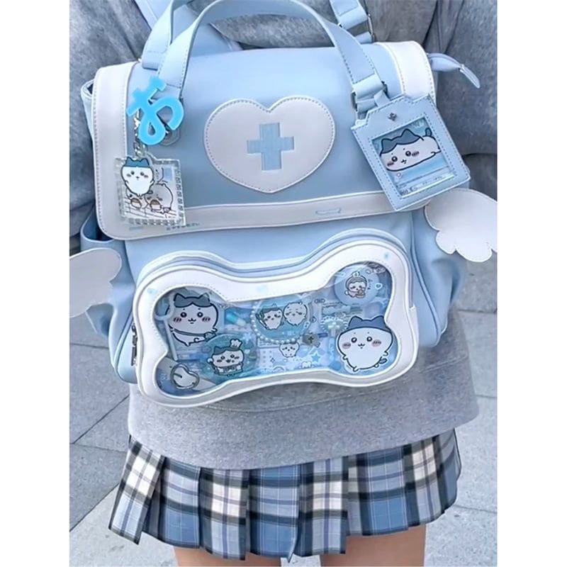 Cartoon Blue Pain Backpack - Blue