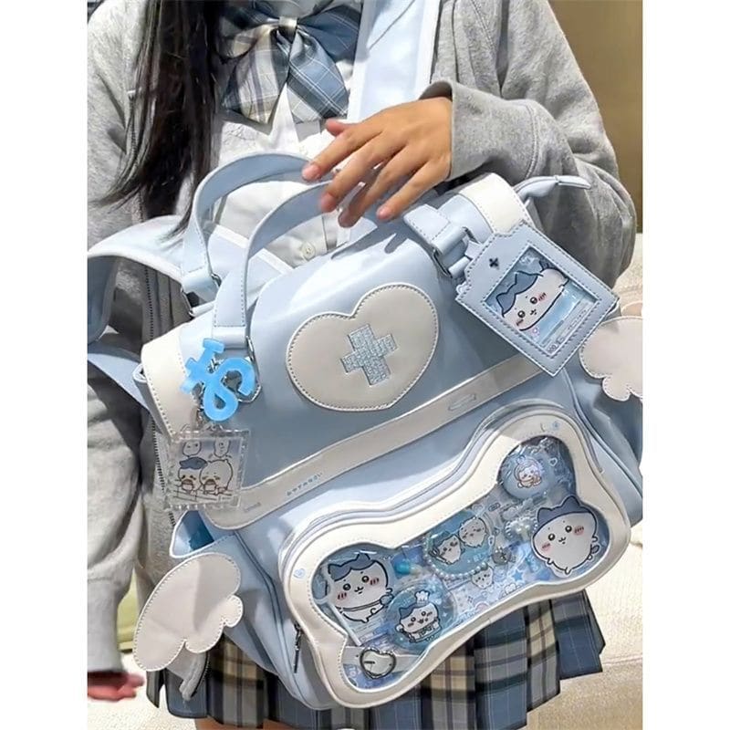 Cartoon Blue Pain Backpack - Blue