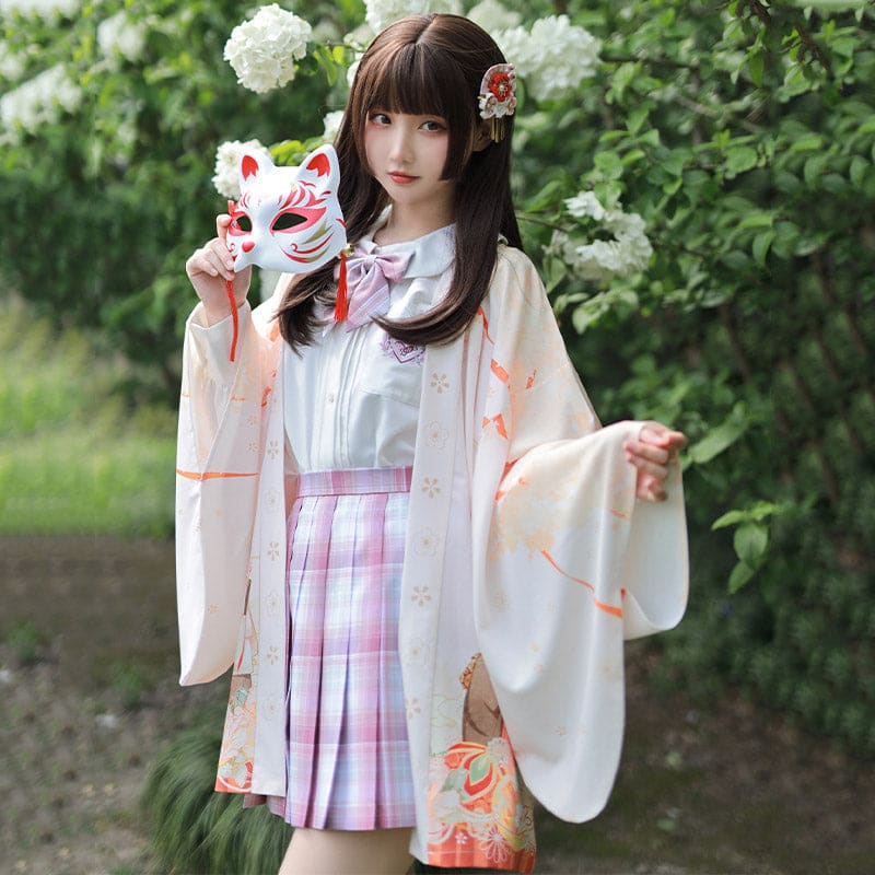 Cartoon Bunny Loose Cardigan Kimono Outerwear