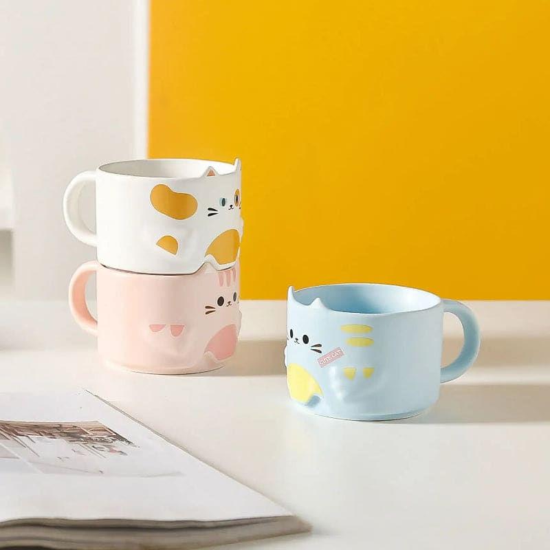 Cartoon Cat Ear Ceramics Cup - Lovesickdoe