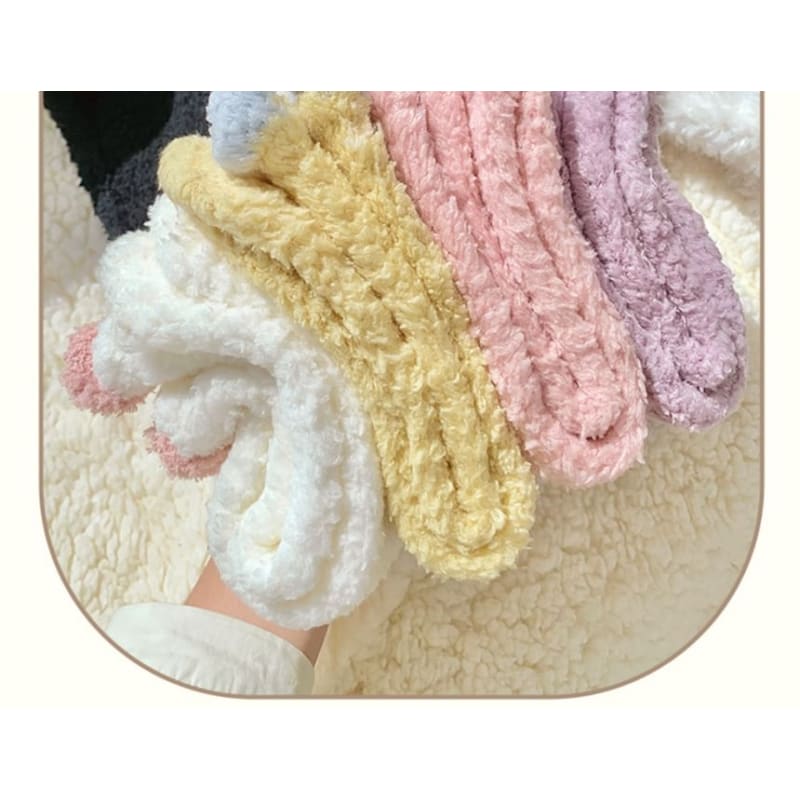 Cartoon Coral Fleece Short Socks / Set