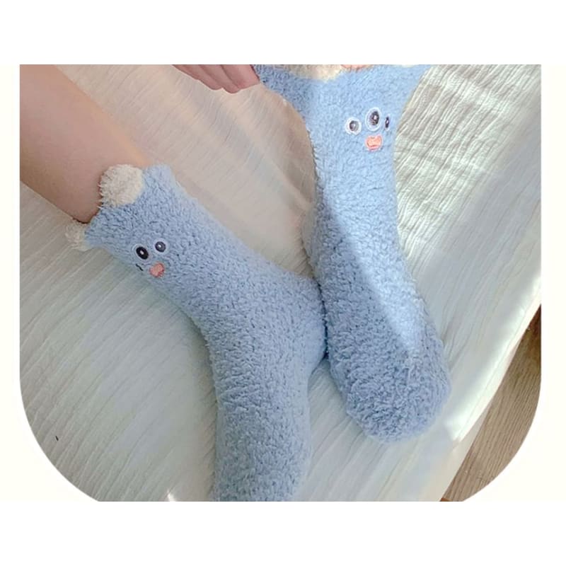 Cartoon Coral Fleece Short Socks / Set